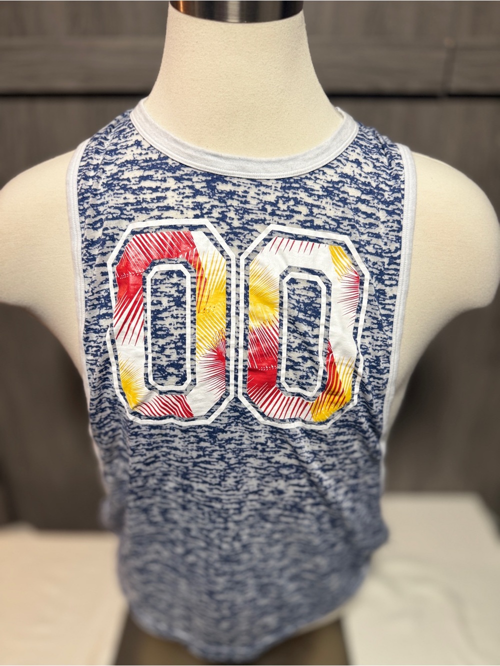 Andrew Christian Heather Tank with   Tropical '00' Graphic